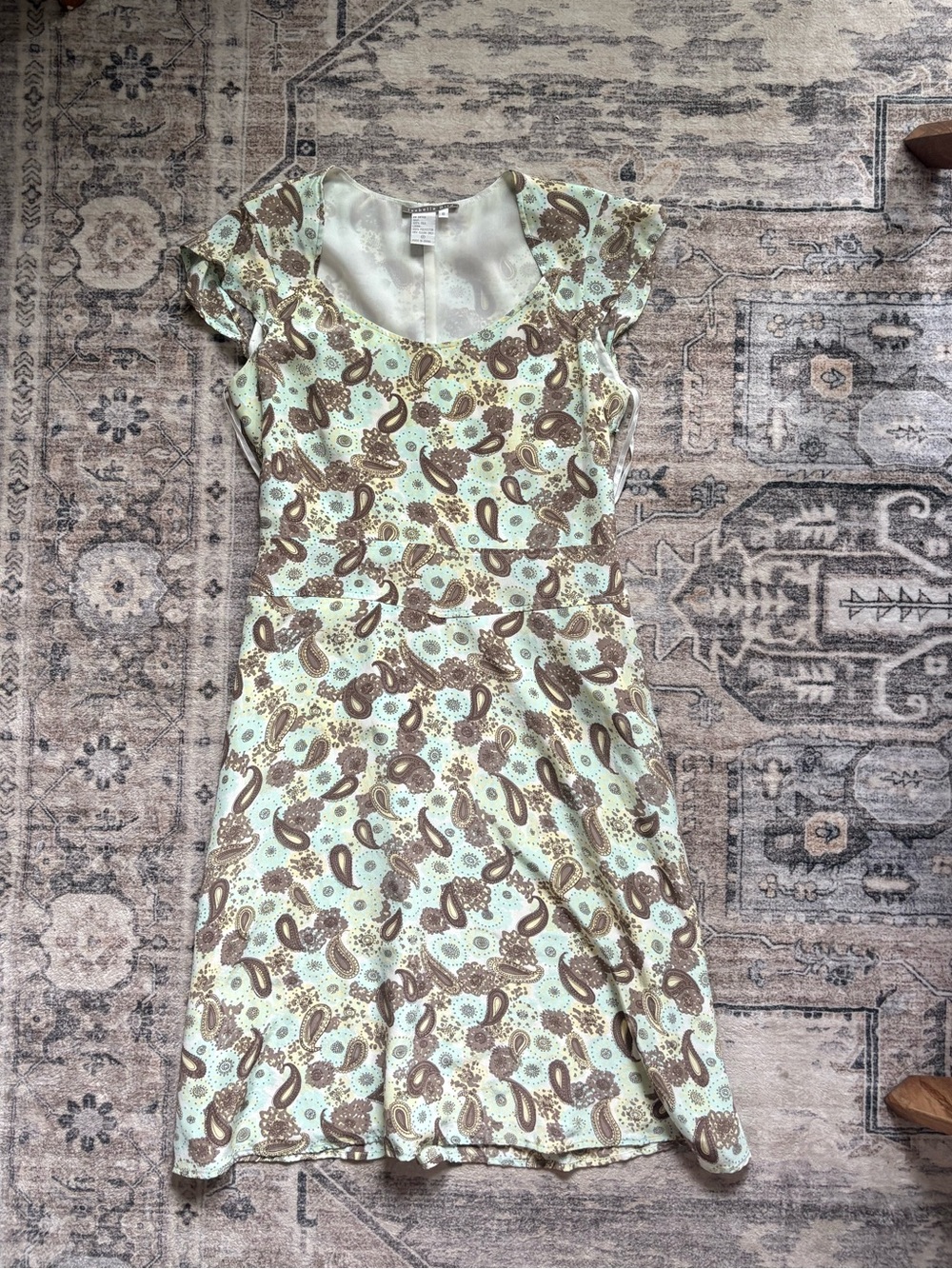 Isabella bird vintage Y2K 90s 100% silk paisley dress size 8